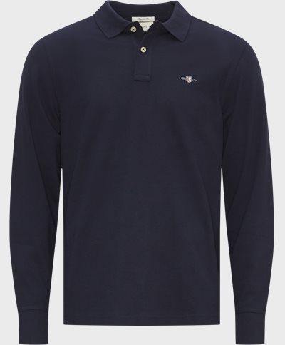 Gant T-shirts SHIELD LS PIQUE RUGGER 2230 Blå